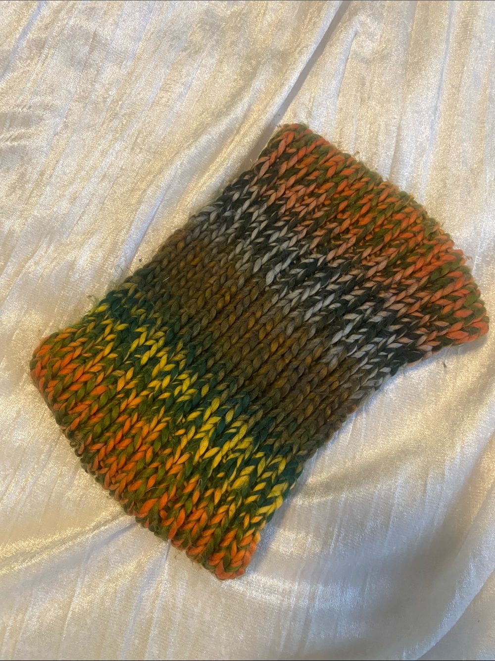 Handmade Chunky Headband  - Multicolor Orange, Green, Yellow